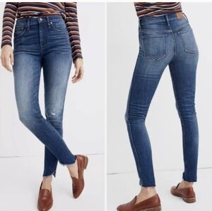 Madewell, 10' high waisted skinny, raw hem